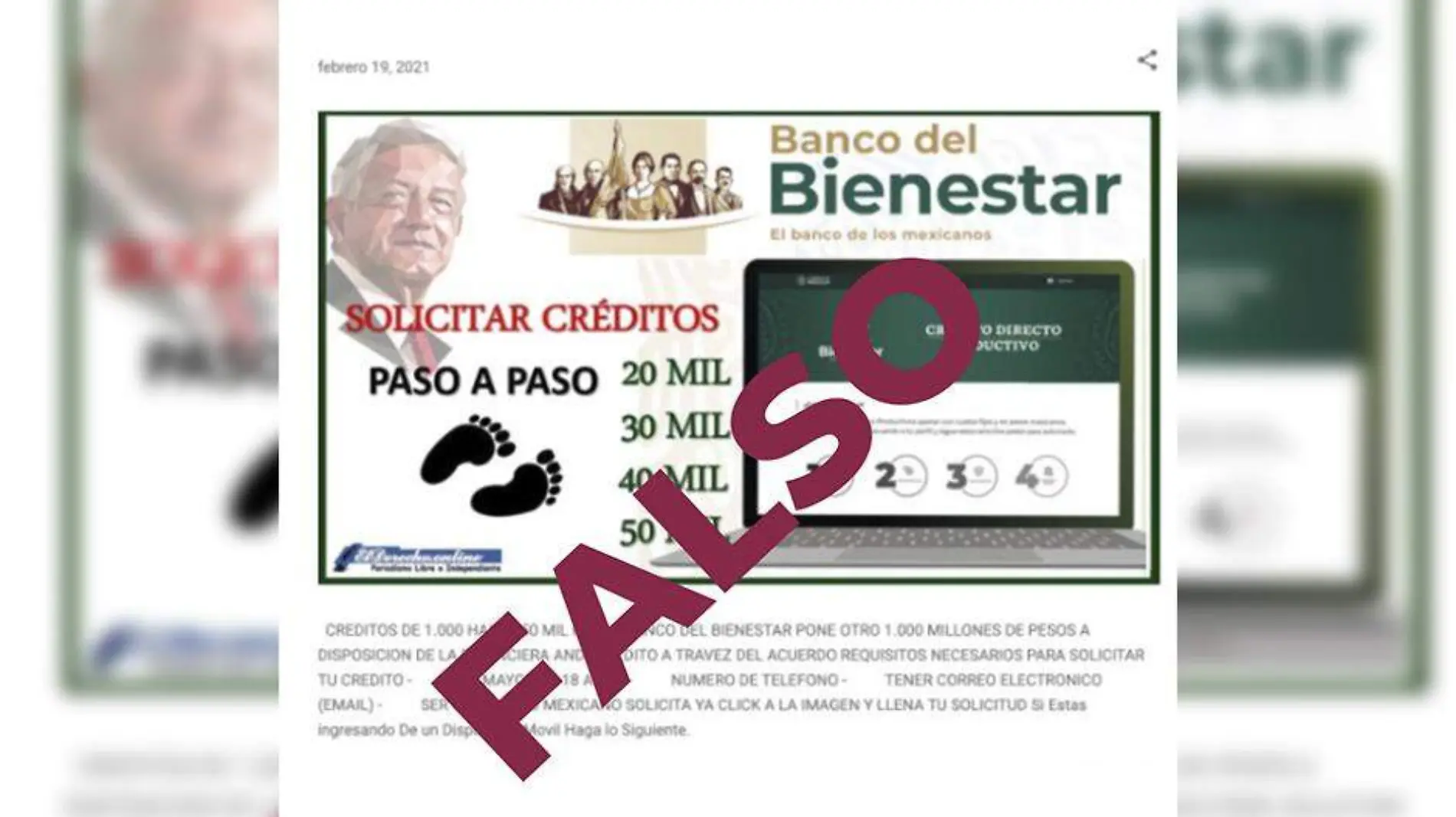 Alerta de fraude en créditos Banco del Bienestar